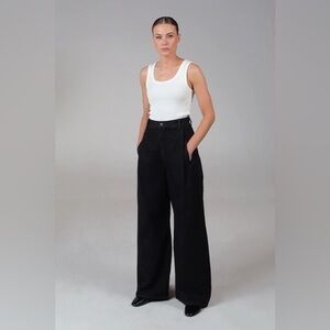 Erica Raven Pleated High Rise Wide Leg Trouser Jeans